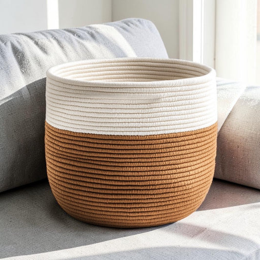 Hedra Jumbo Two-Tone Cotton Rope Basket